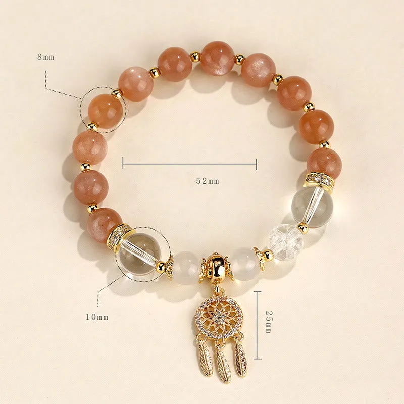 Green Strawberry Quartz Amethyst Crystal Dreamcatcher Bracelet for Healing with Luck Muse - Image 18