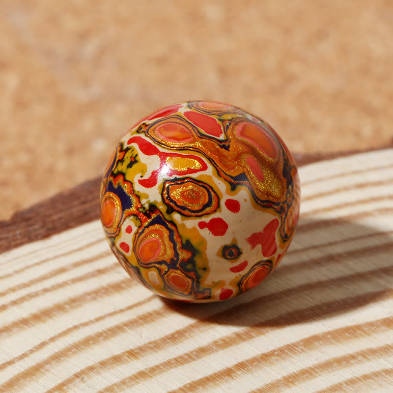 Natural Multicolored Lacquer Beads Luck Muse Calming Bracelet - Image 11