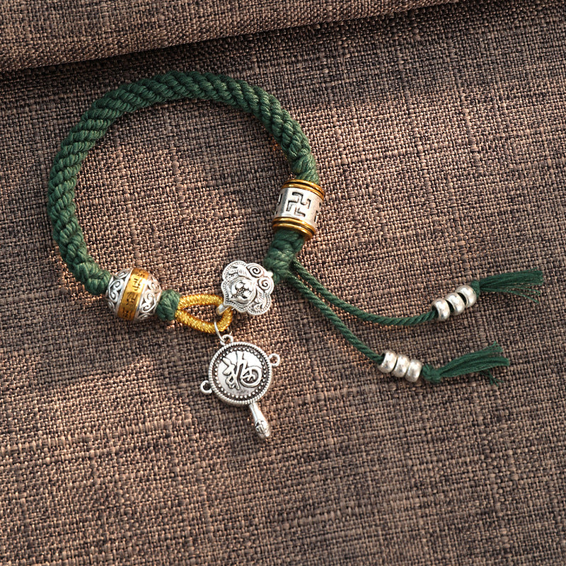 Tibetan Om Mani Padme Hum Fortune Braided Bracelet crafted with Luck Muse - Image 4