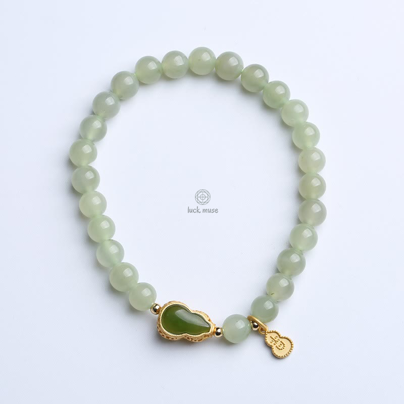 Gold-Plated Natural Hetian Jade Bracelet with Buddha Elements - Image 2
