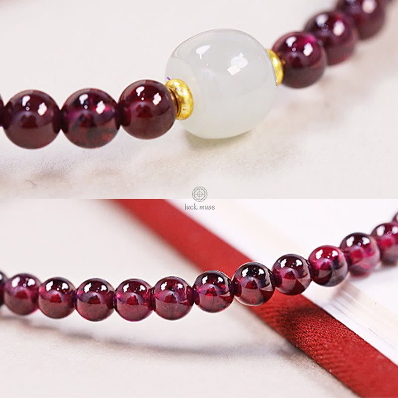 Luck Muse Garnet Jade Bead Purification Bracelet - Image 8