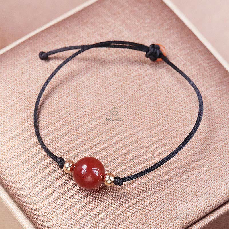 Natural Red Agate Chalcedony Self-Acceptance Confidence Bracelet Necklace Set - Image 11
