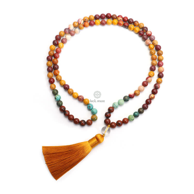 Luck Muse 108 Mala Beads for Emotional Growth Bracelet with Tassel Necklace Pendant - Image 11