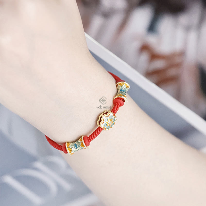 Dunhuang 925 Sterling Silver Lotus Drum Bracelet for New Beginnings - Image 9