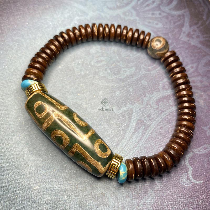 Tibetan Nine-Eye Dzi Bead Wealth Bracelet from Luck Muse Shop - Image 3
