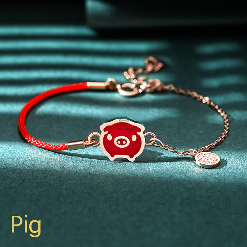 Luck Muse 925 Sterling Silver Color-Changing Chinese Zodiac Lucky Protection Red String Bracelet - Image 26
