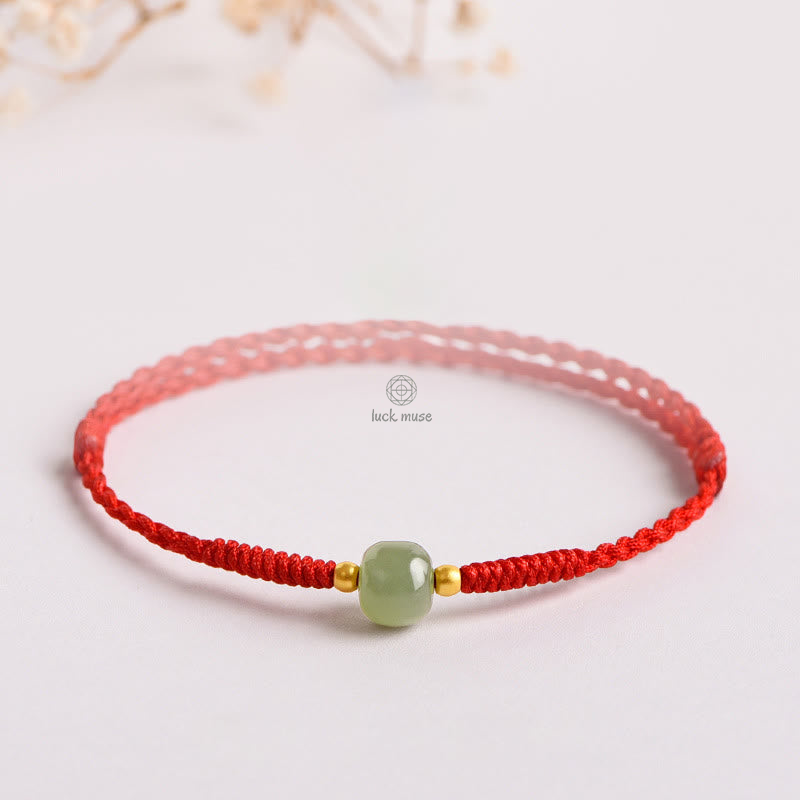 Braided Jade Lucky Bead Bracelet for Prosperity by Luck Muse Shop