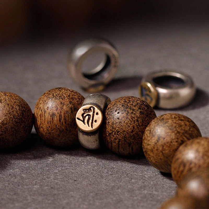 Chinese Zodiac Natal Buddha Agarwood Silver Bracelet for Peace and Calm - Image 20