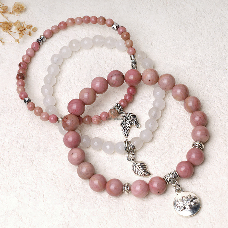 Luck Muse Natural Quartz Crystal Lotus Bracelet Set (3 Pieces) - Image 15