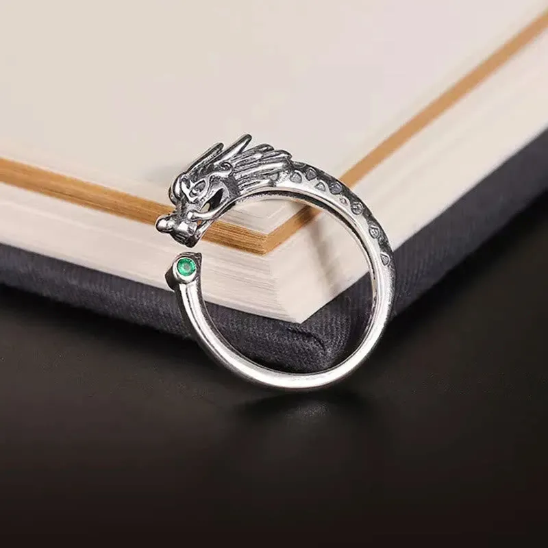 Luck Muse Vintage Dragon Adjustable Ring for Success and Strength - Image 3