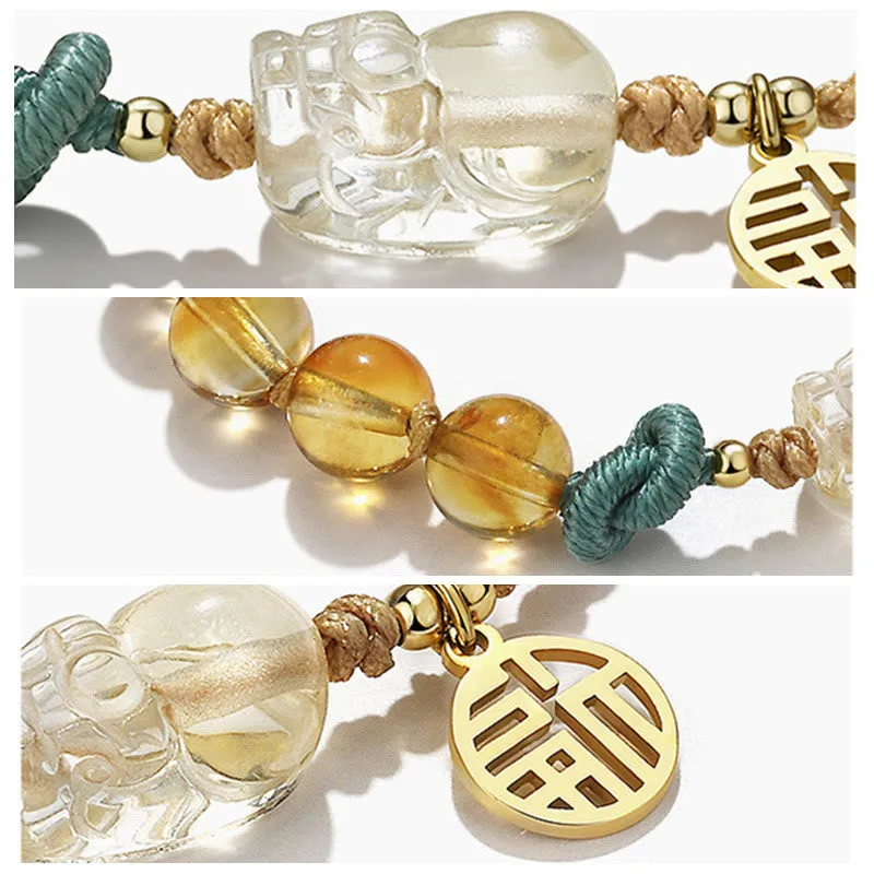 Citrine PiXiu Prosperity String Bracelet - Image 3