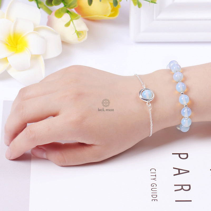 Sun Stone and Strawberry Quartz Crystal Bracelet for Positivity - Image 29