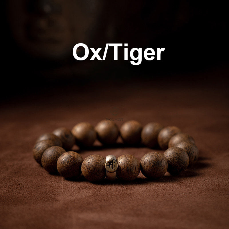 Chinese Zodiac Natal Buddha Agarwood Silver Bracelet for Peace and Calm - Image 8