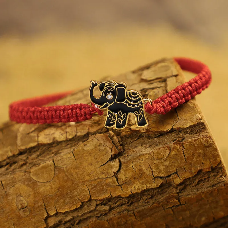 Tibetan Red String Elephant Bracelet with Handmade Wisdom for a Bright Future - Image 5