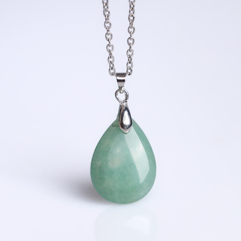 Luck Muse Natural Crystal Gemstone Water Drop Necklace Pendant - Image 10