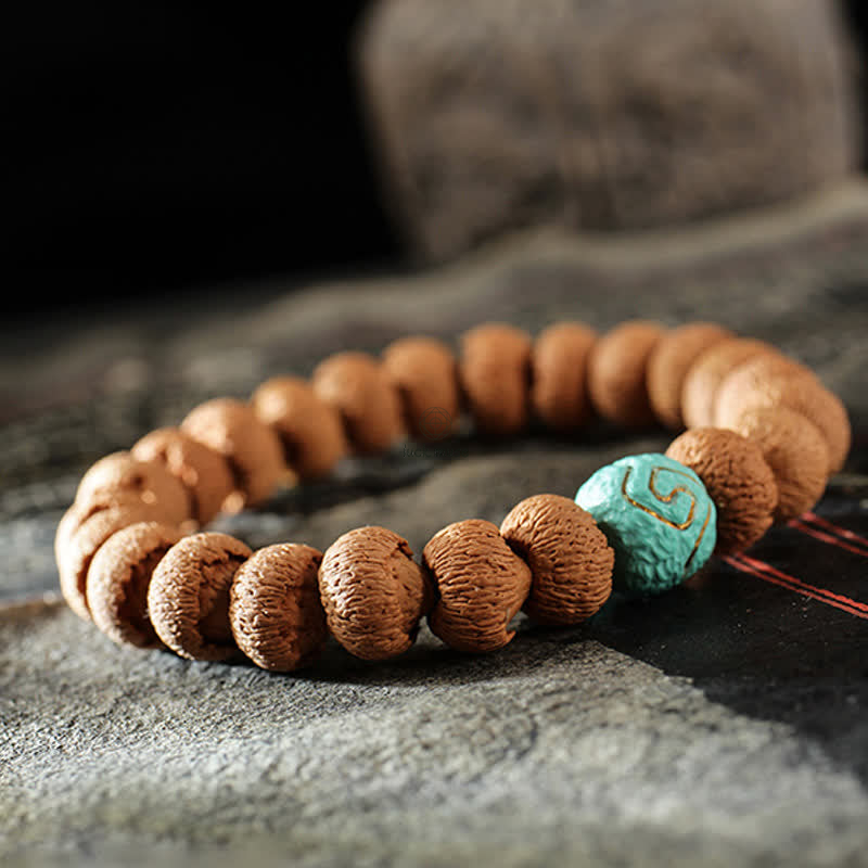 Tibetan Bodhi Seed Turquoise Amber Protection Bracelet - Image 4