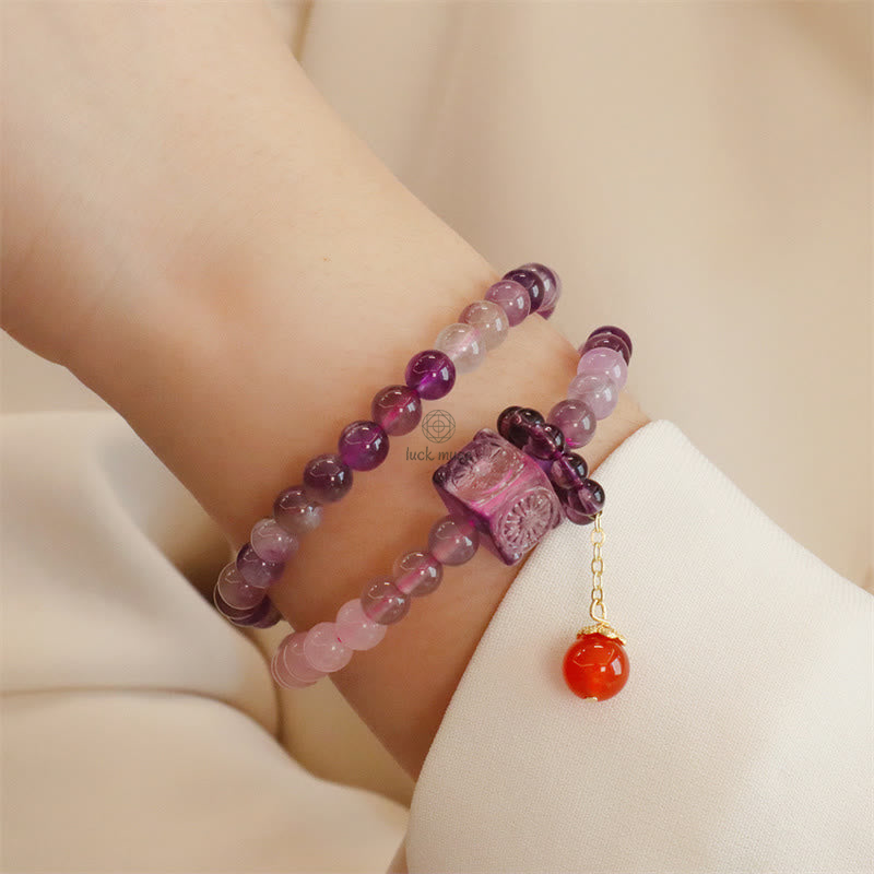 Luck Muse Amethyst Citrine Double Wrap Bracelet for Positive Transformation - Image 8
