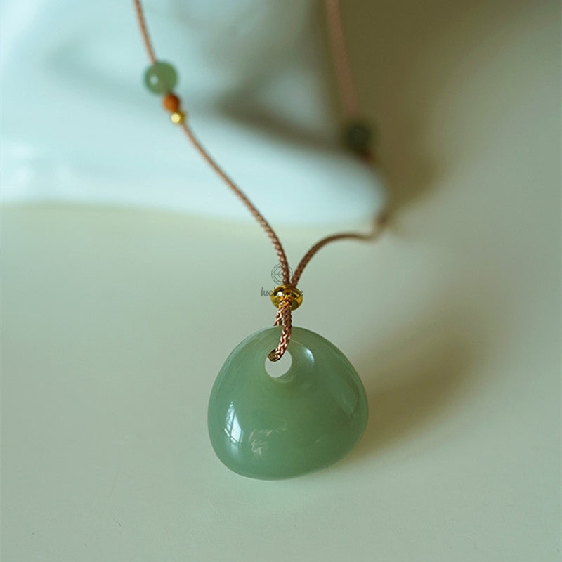 Luck Muse Natural Jade Luck & Prosperity Necklace Pendant - Assorted Colors - Image 9