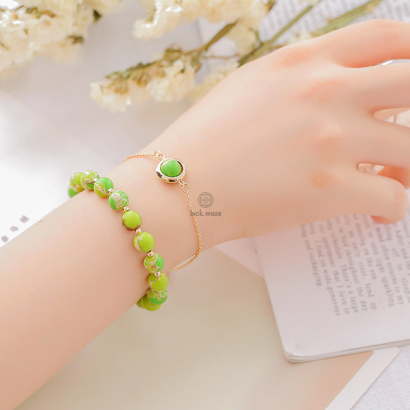Sun Stone and Strawberry Quartz Crystal Bracelet for Positivity - Image 14