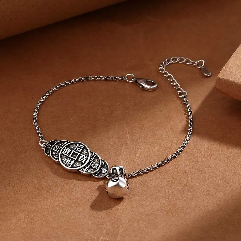 Buddha Copper Coin Money Bag Bracelet - Image 4