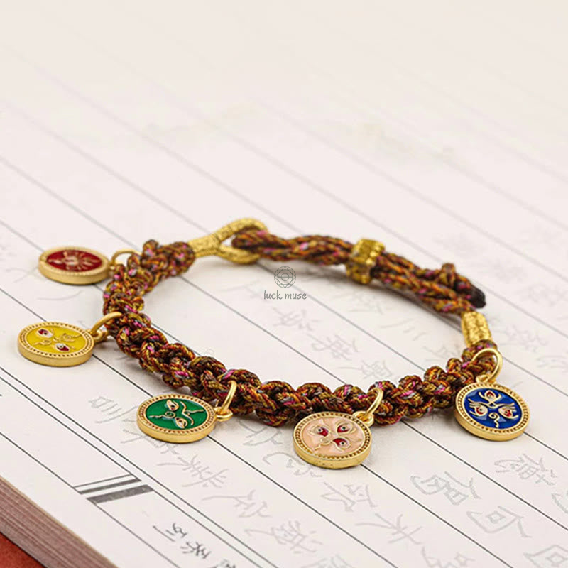 Tibetan Lucky Wealth Thangka Braided String Bracelet - Image 10