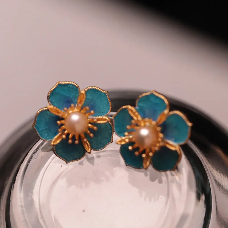 Luck Muse Peach Blossom Pearl Stud Earrings - Image 2