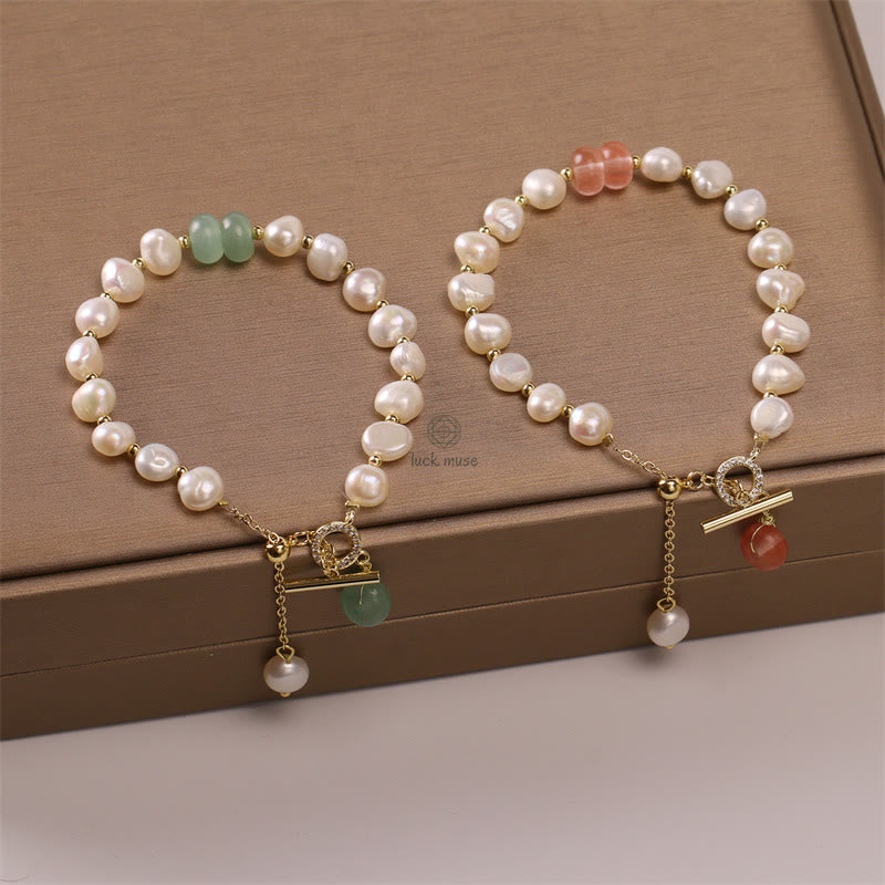 Natural Green Strawberry Quartz Luck Muse Healing Bracelet - Image 2