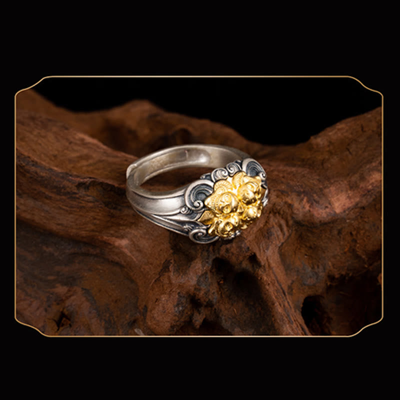 Luck Muse 925 Sterling Silver Tibetan Skull Adjustable Protection Ring - Image 6