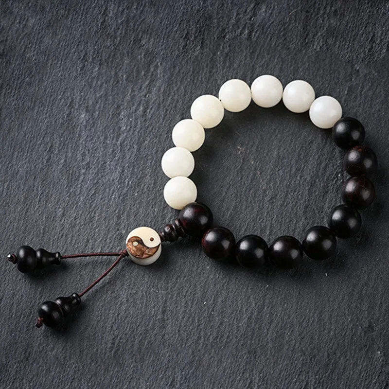 Luck Muse Ebony YinYang Protection Bracelet - Decorative Piece - Image 2