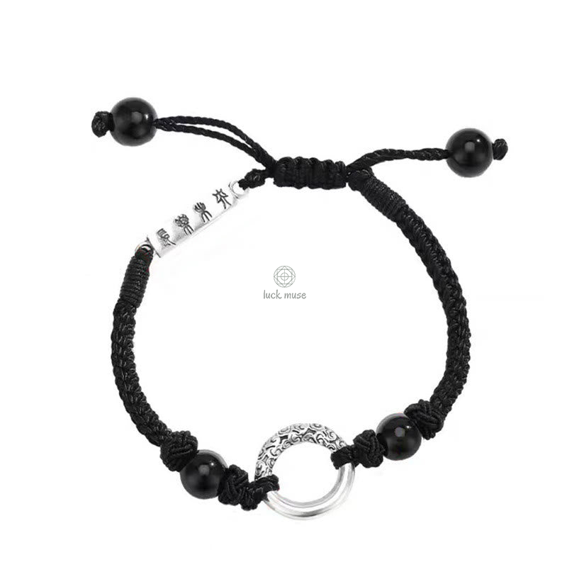 Luck Muse 925 Sterling Silver Black Onyx Peace Buckle Bracelet for Protection - Image 12