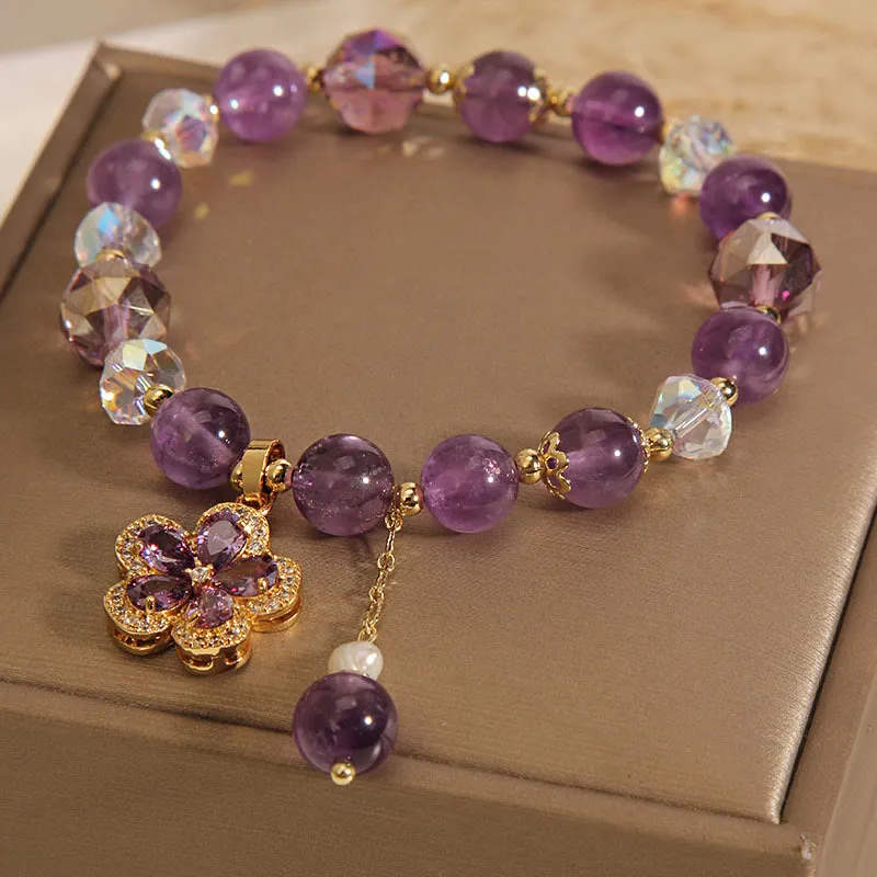 Amethyst Pearl Flower Transformation Bracelet - Image 3
