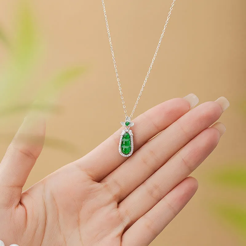 Luck Muse 925 Sterling Silver Cyan Jade Lucky Healing Necklace Pendant - Image 4