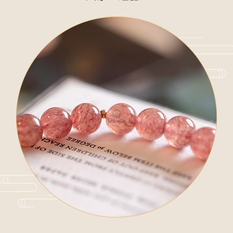 Strawberry Quartz Moonstone PiXiu Love Bracelet - Image 8