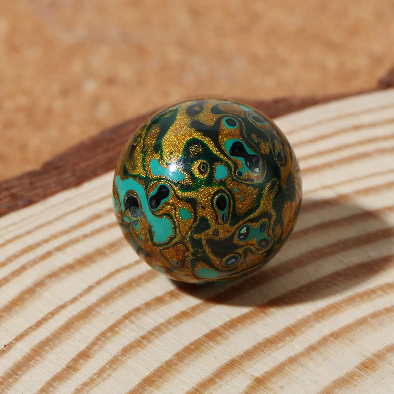 Natural Multicolored Lacquer Beads Luck Muse Calming Bracelet - Image 9