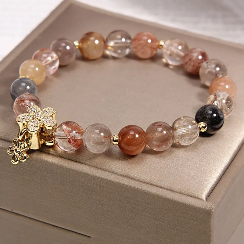 Multicolored Rutilated Quartz Citrine Wealth Protection Bracelet - Image 4