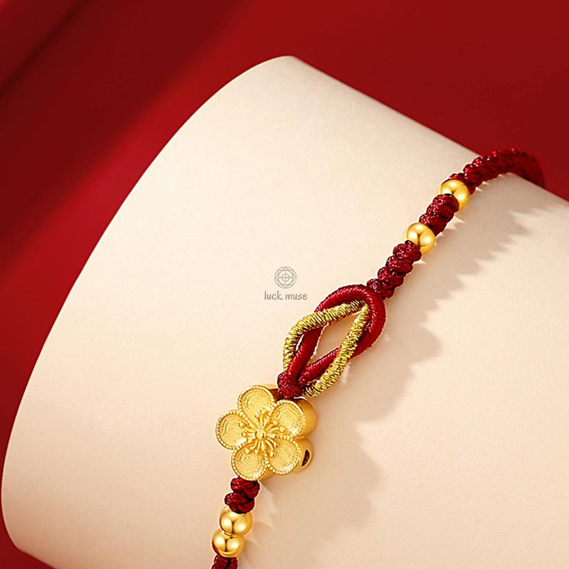 Handmade 925 Sterling Silver Sakura Chalcedony Luck Bracelet with Cherry Blossom Accents - Image 10