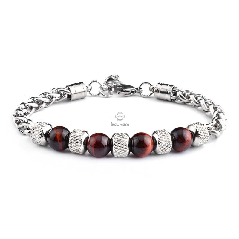 Luck Muse Black Onyx Tiger Eye Courage Bracelet - Image 8