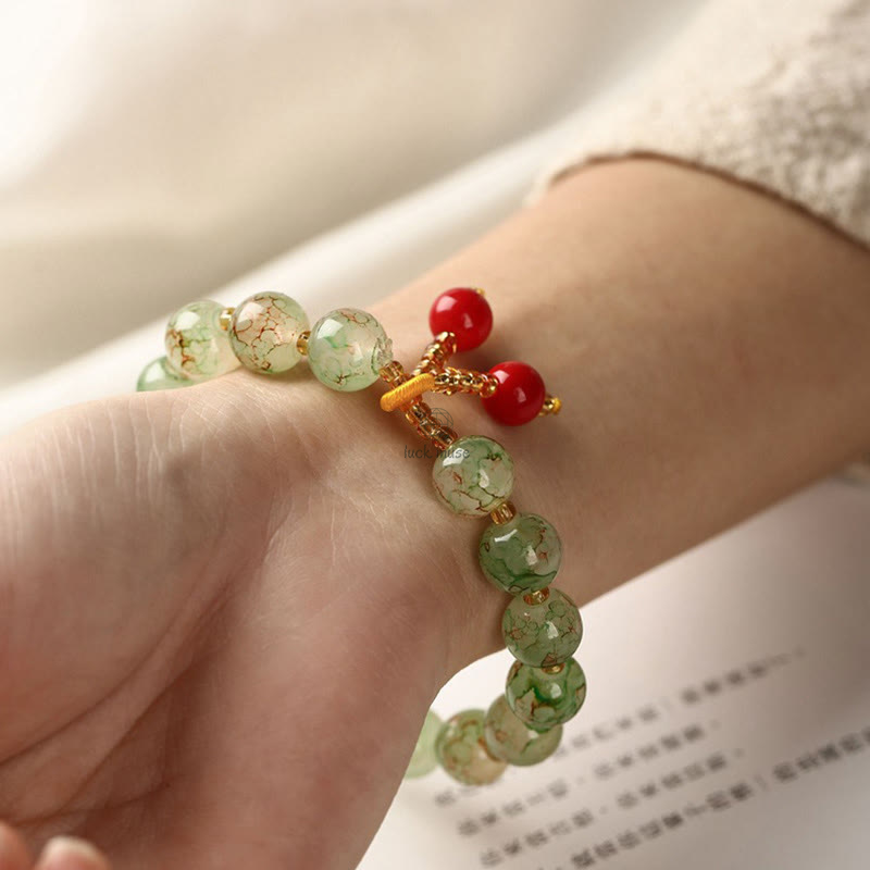 Blessing Harmony Liuli Glass Bead Buddha Bracelet - Image 2