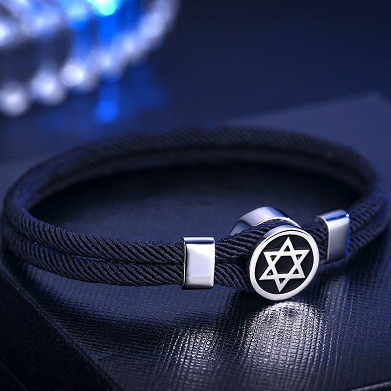 Luck Muse 925 Sterling Silver Hexagram Calm Balance String Bracelet - Image 8