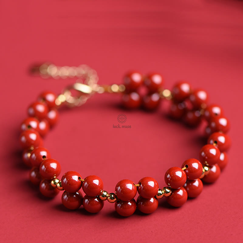 Blessed Luck Muse Cinnabar Beaded Bracelet - Image 10