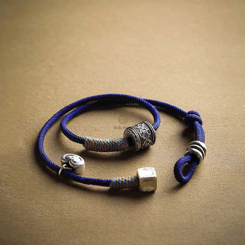 Handmade Tibetan Om Mani Padme Hum Carved Auspicious Amulet Bracelet - Image 2