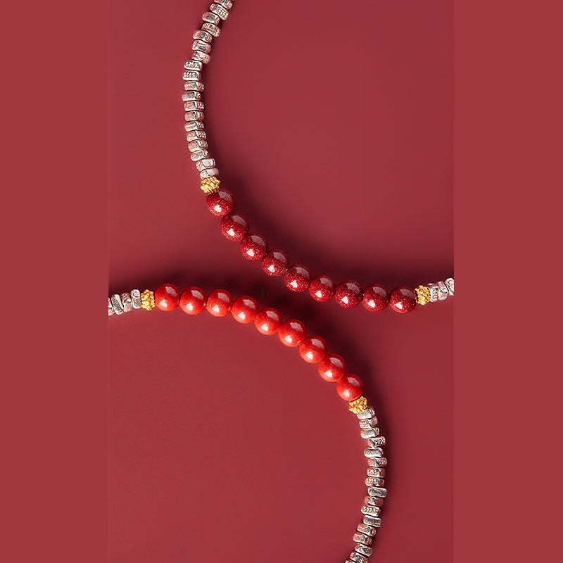 Luck Muse 925 Sterling Silver Cinnabar Fu Character Blessing Bracelet -> Sterling Silver Cinnabar Fu Character Blessing Bracelet - Luck Muse Collection - Image 10