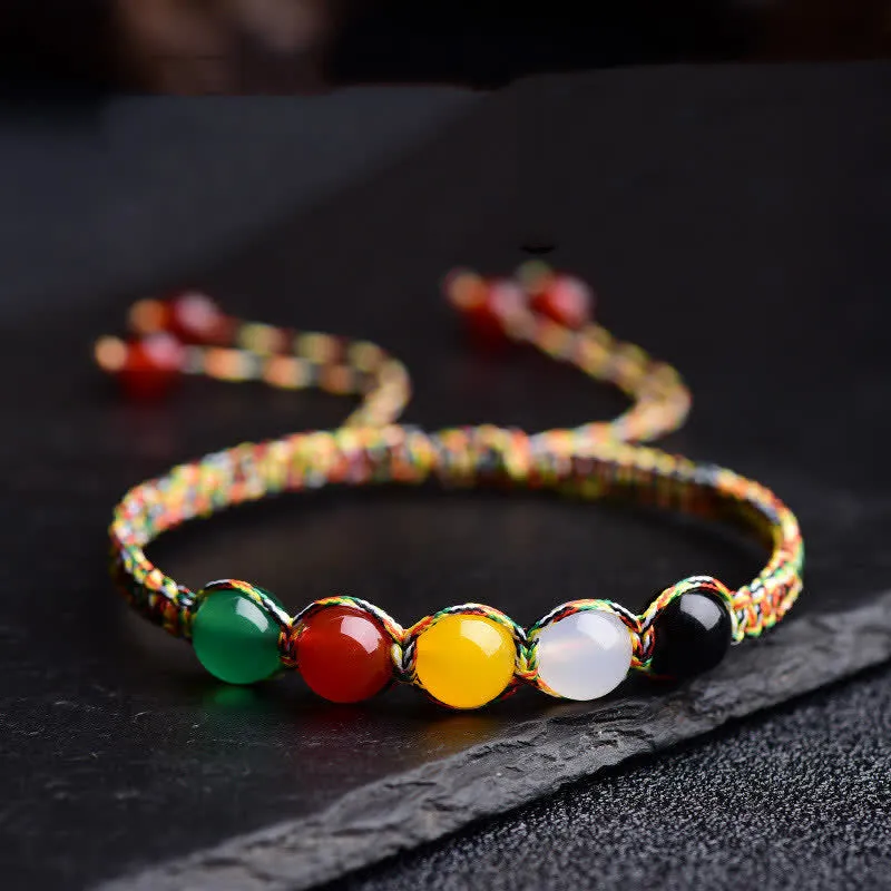 5 Elements Colorful Agate String Bracelet