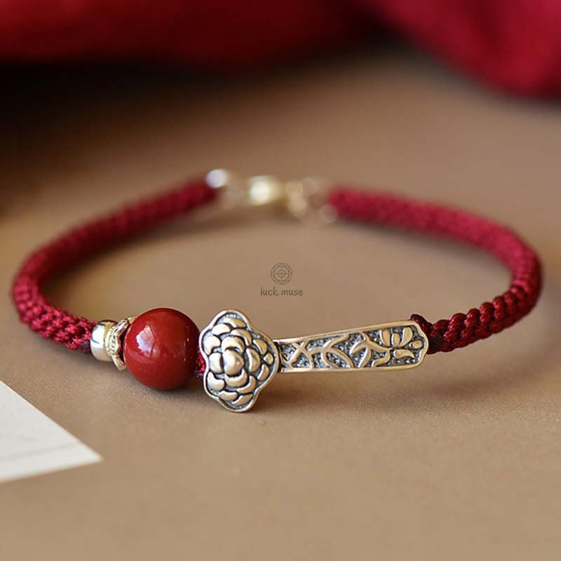 Luck Muse 925 Sterling Silver and Cinnabar Blessing Bracelet - Image 2