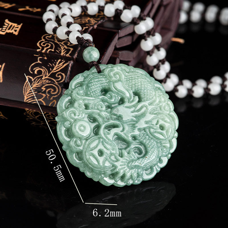 Chinese Zodiac Dragon Jade Fortune Necklace - Image 8