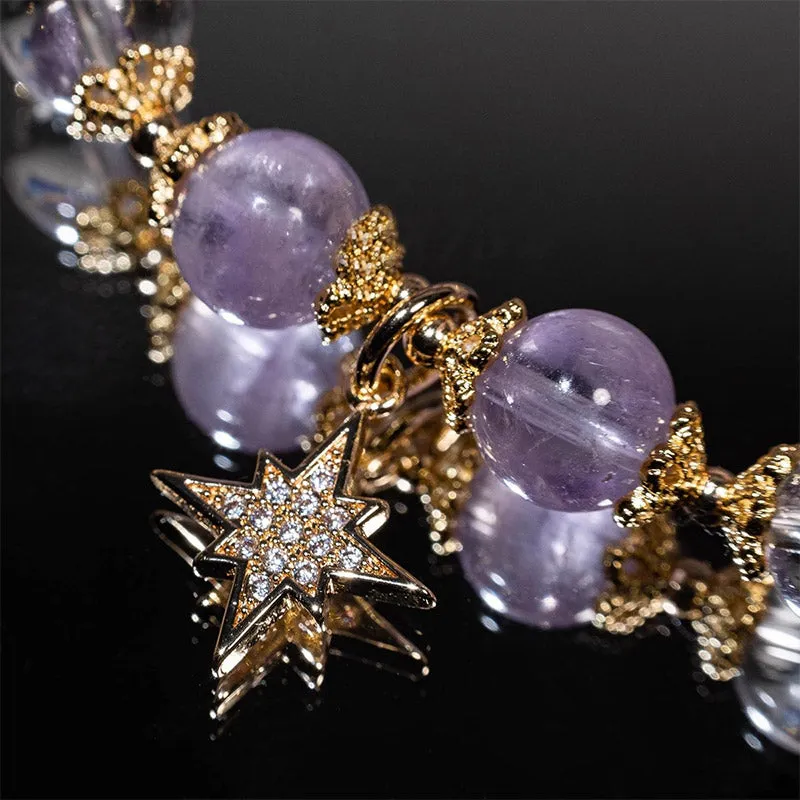 Natural Amethyst Healing Star Charm Bracelet - Image 4