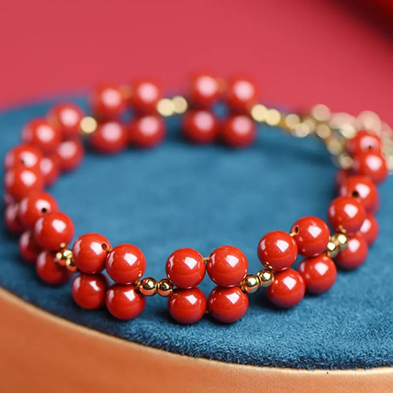 Blessed Luck Muse Cinnabar Beaded Bracelet - Image 7