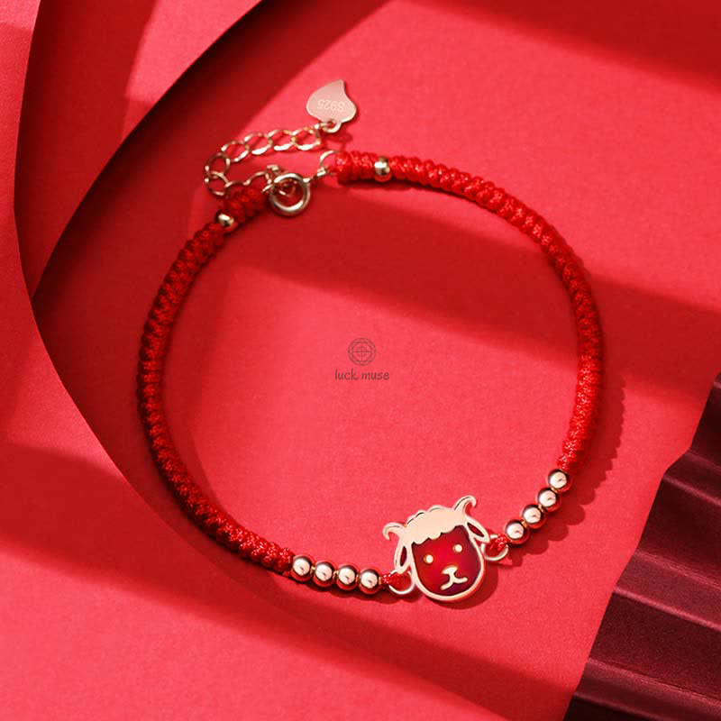925 Sterling Silver Chinese Zodiac Luck and Faith Red String Bracelet - Image 16