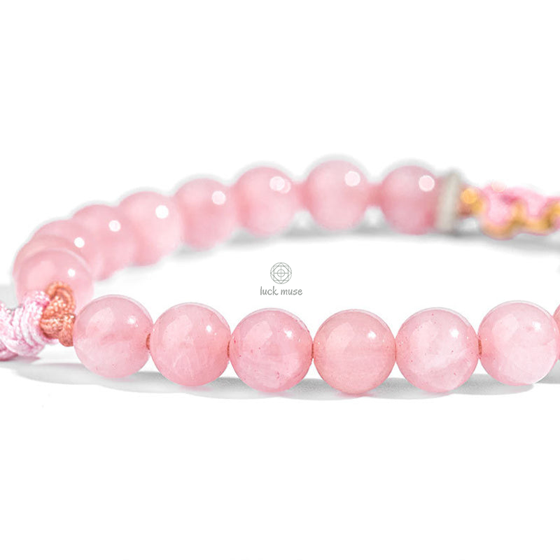 Natural Red Agate Pink Crystal Cherry Blossom Bracelet crafted with Luck Muse 999 Sterling Silver - Image 6