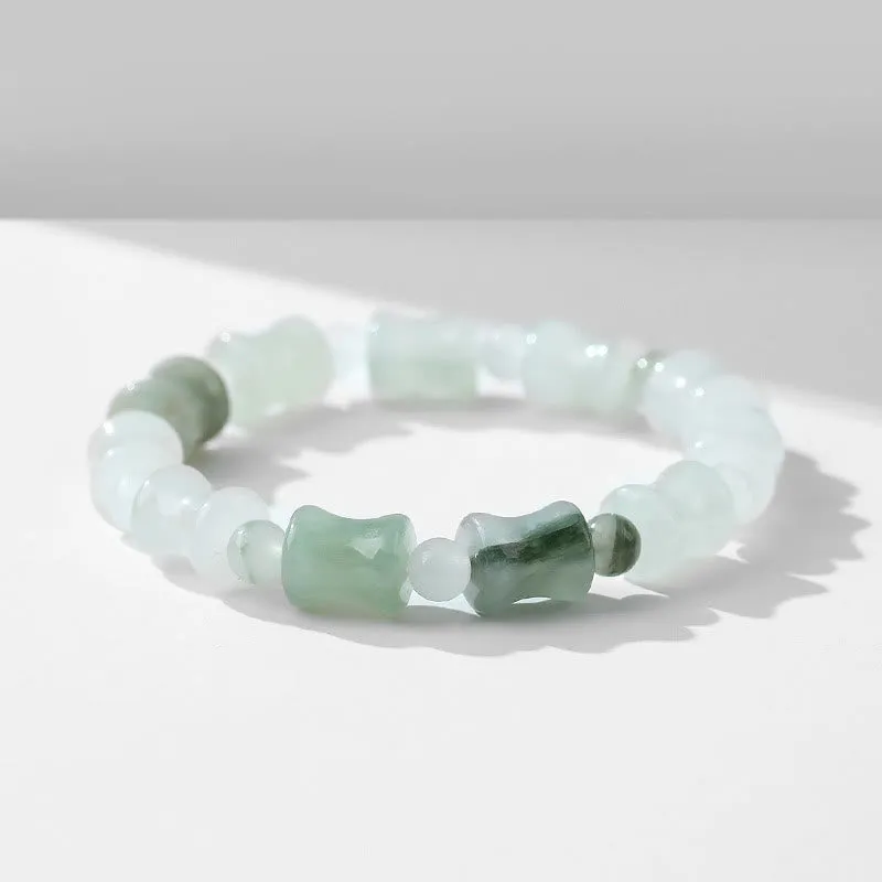Bamboo Pattern Jade and Coconut Shell Buddha Bracelet for Abundance and Luck - Image 5